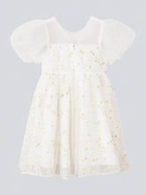 Young Girl Hot Stamping Print High-Grade Princess Dress Childrens Dress Summer Dress 2024 New Style Girl Sweet Style Western Style Mesh Skirt